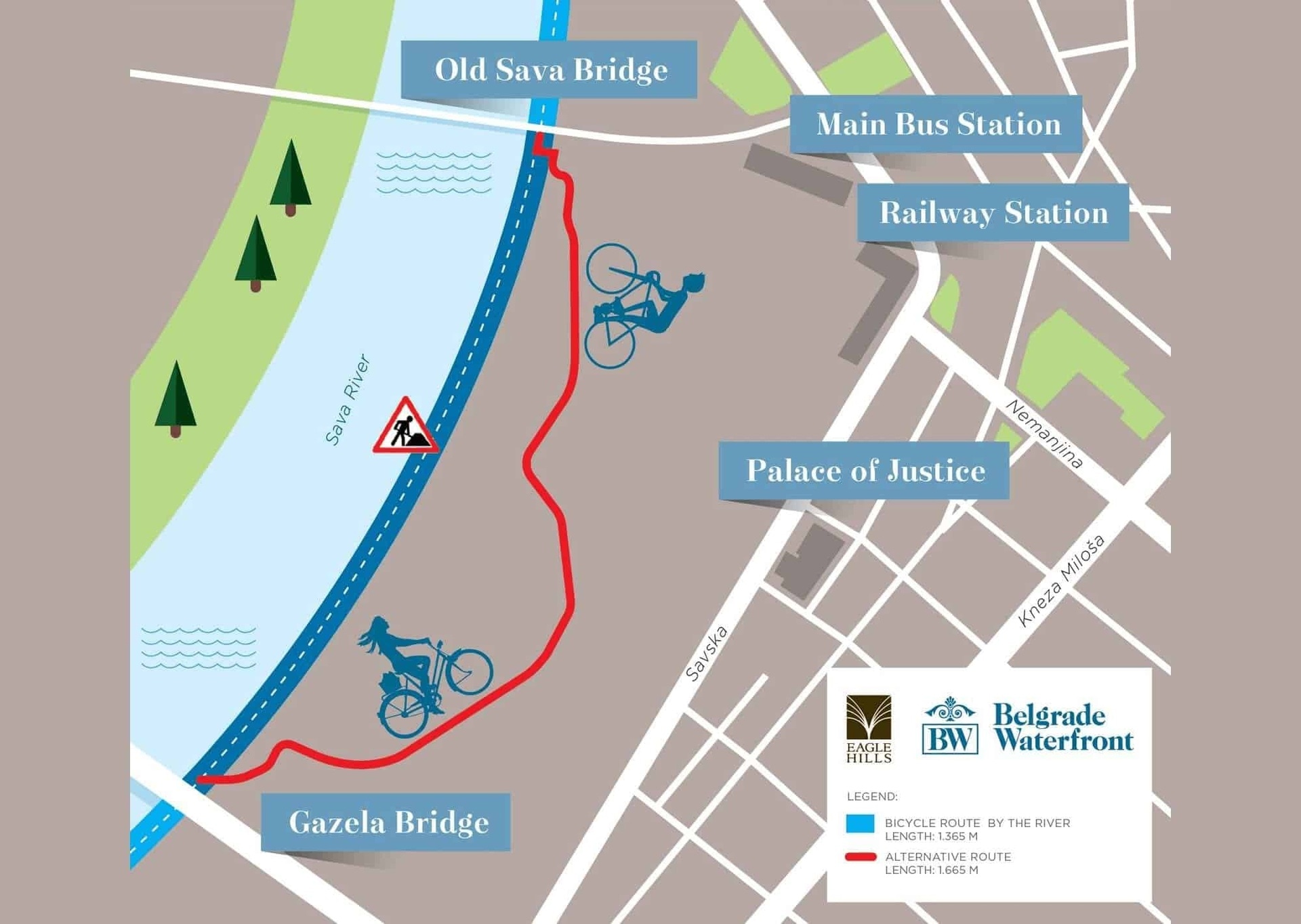 Temporary Relocation of Sava Promenada Bicycle Track